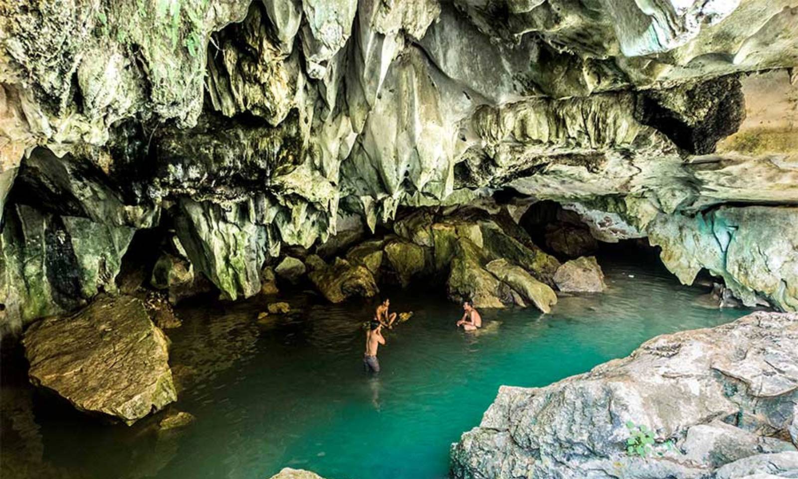 Swimming cave at Phnom Kampong Trach